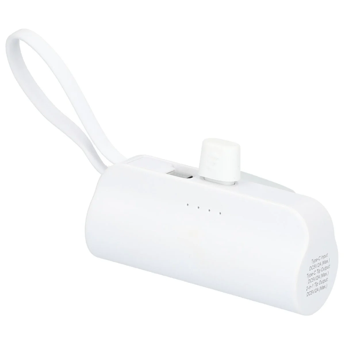Bullet White Hue 5000 mAh Power Bank with Multi Tips - Image 5