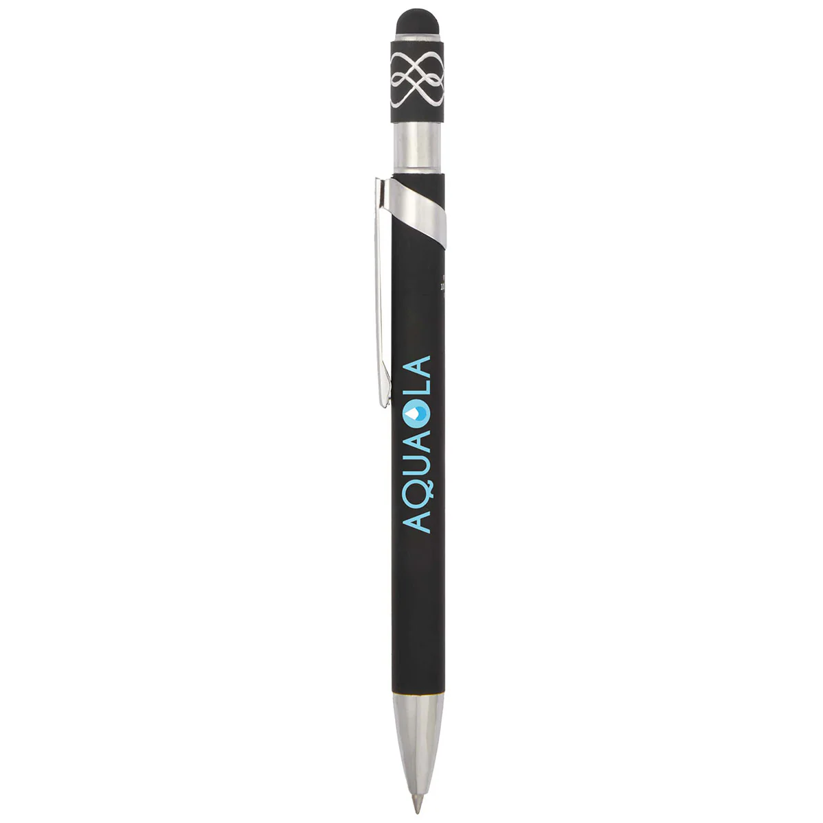 Bullet Black Simple Fidget Recycled Stylus Gel Pen - Image 2