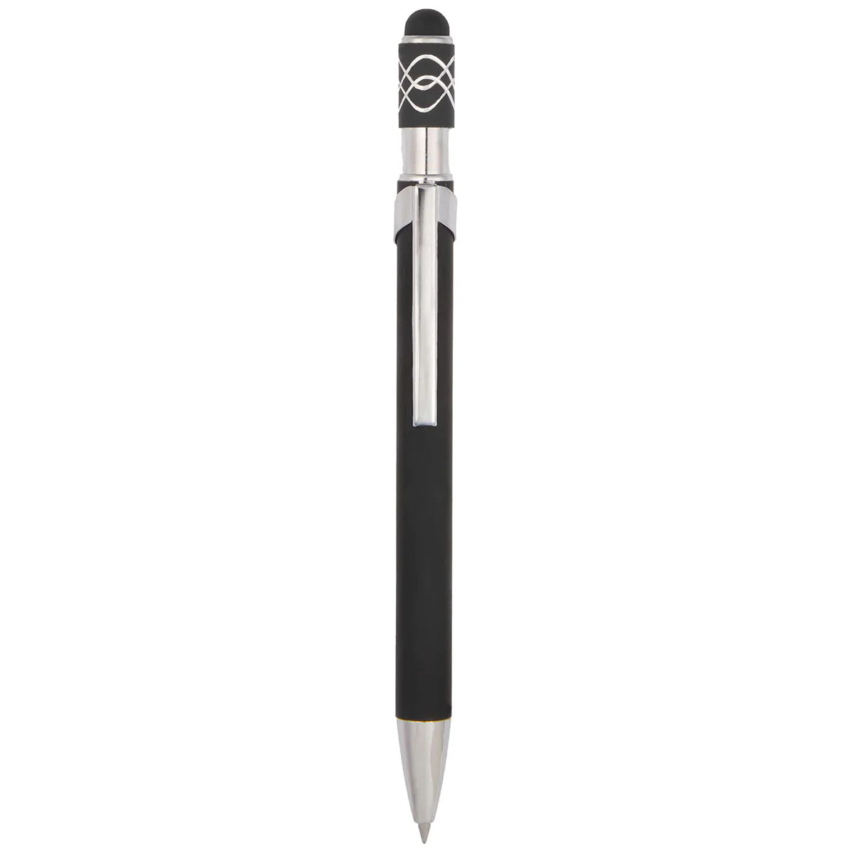 Bullet Black Simple Fidget Recycled Stylus Gel Pen - Image 3