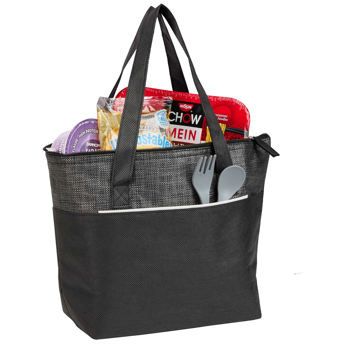 Bullet Black Mist Recycled 9-Can Non-Woven Tote Cooler - Image 6