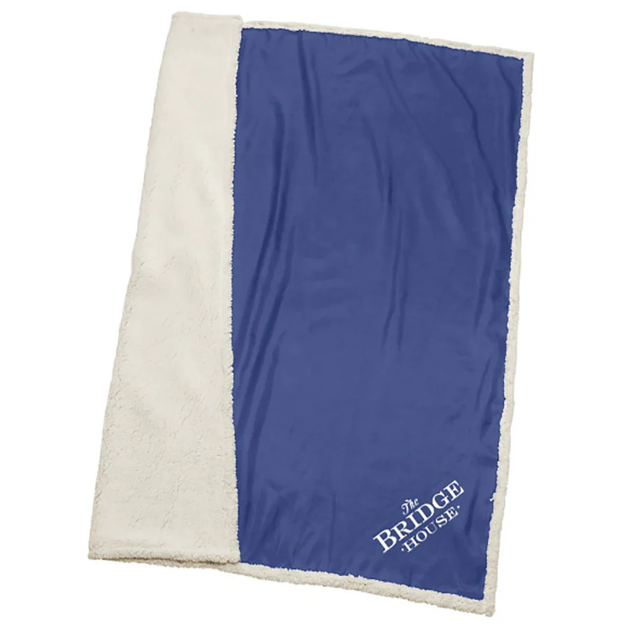 Bullet Navy Super Soft Large Fleece Sherpa Blanket - 50'' x 60'' Unfolded - Image 3