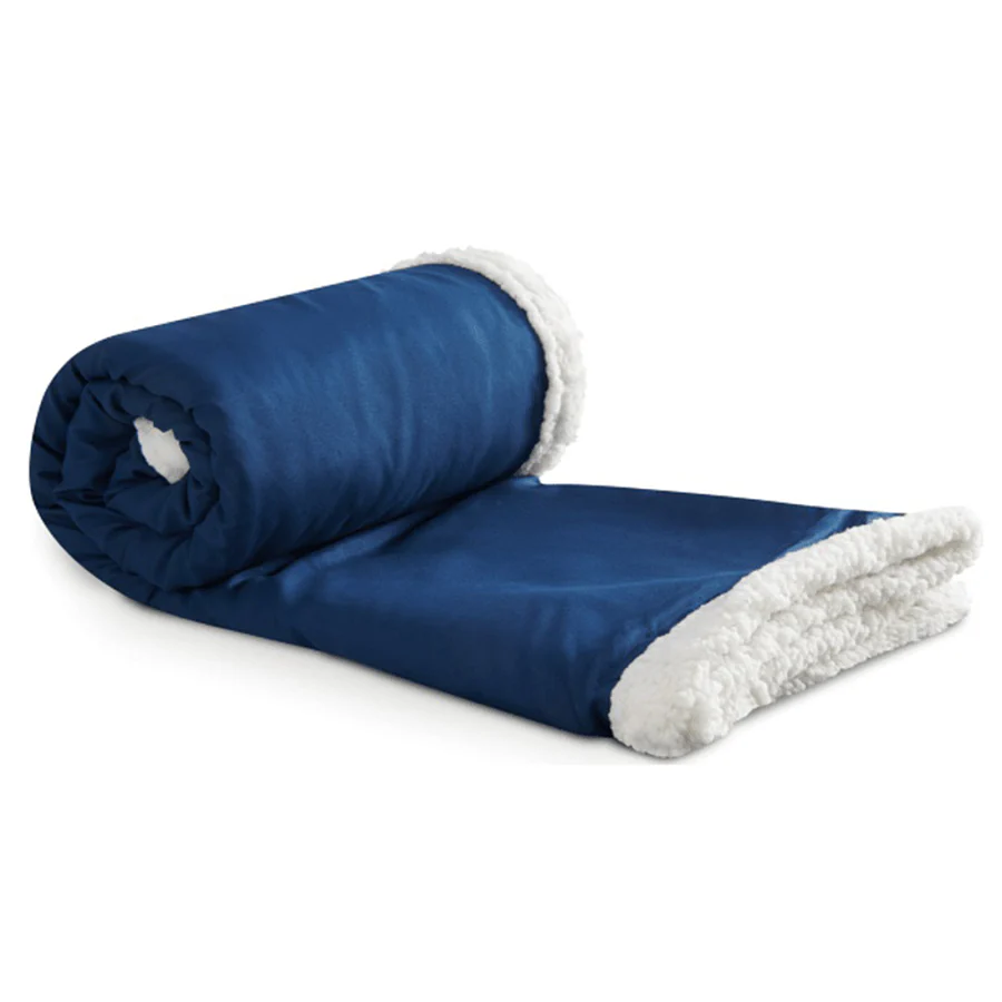 Bullet Navy Super Soft Large Fleece Sherpa Blanket - 50'' x 60'' Unfolded - Image 4