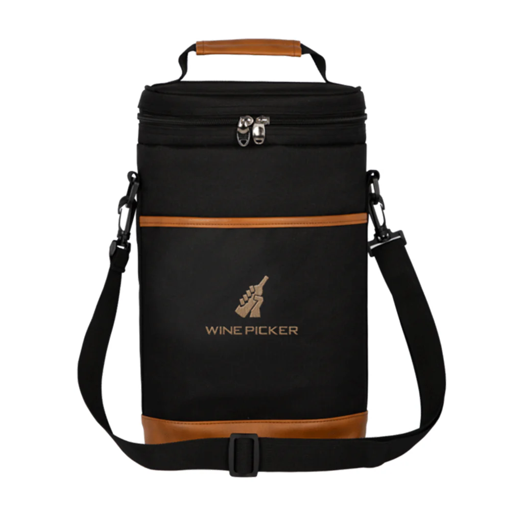 SnugZ Black Paso Robles Wine Bottle Cooler Bag