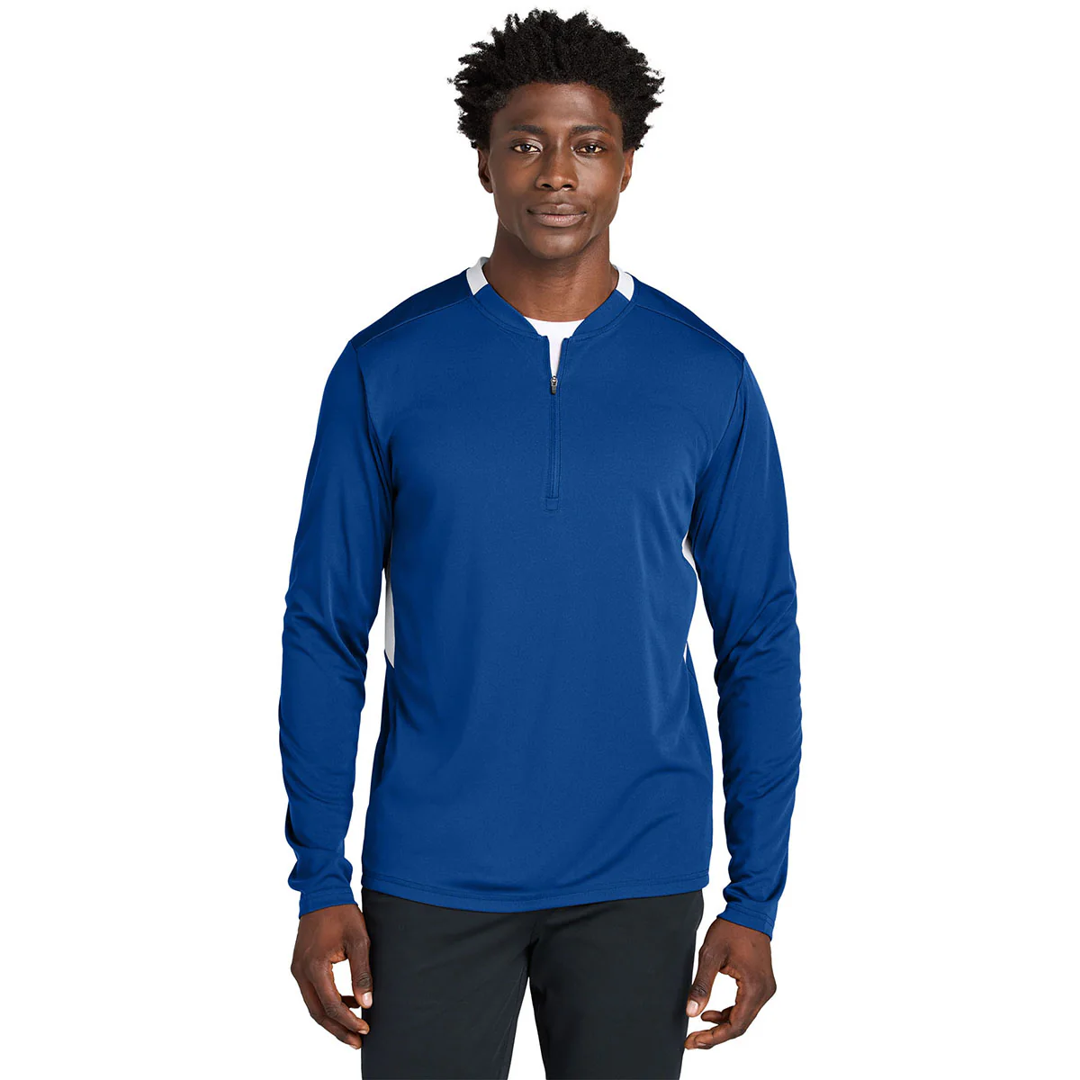 Sport-Tek Men's True Royal/White Club 1/4-Zip Pullover - Image 3