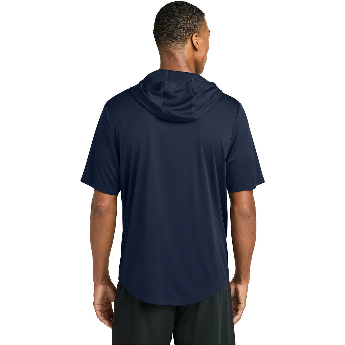 Sport-Tek Men's True Navy Club Short Sleeve Hoodie - Image 4