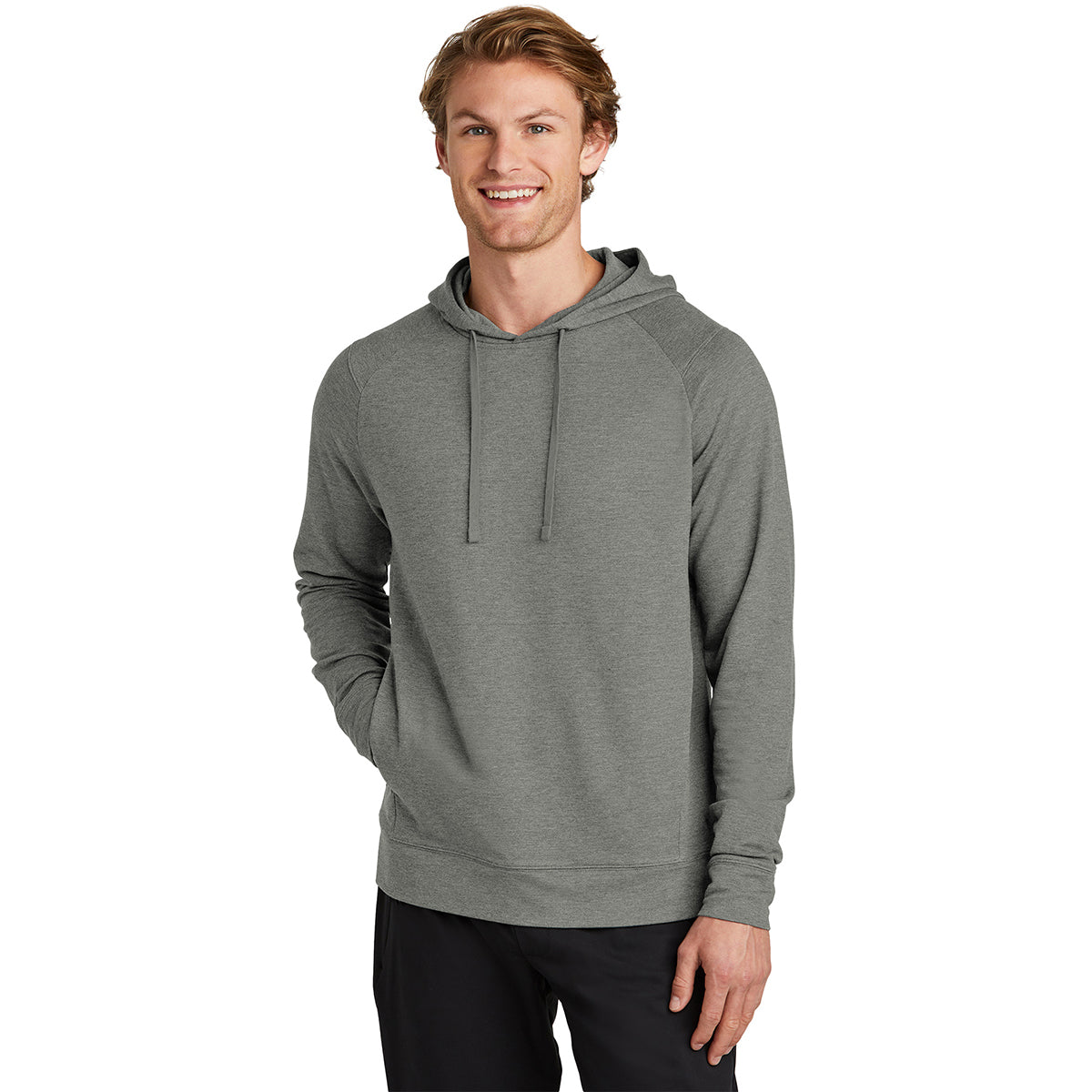 Sport-Tek Men's Light Grey Heather Sport-Wick Flex Fleece Pullover Hoodie - Image 4