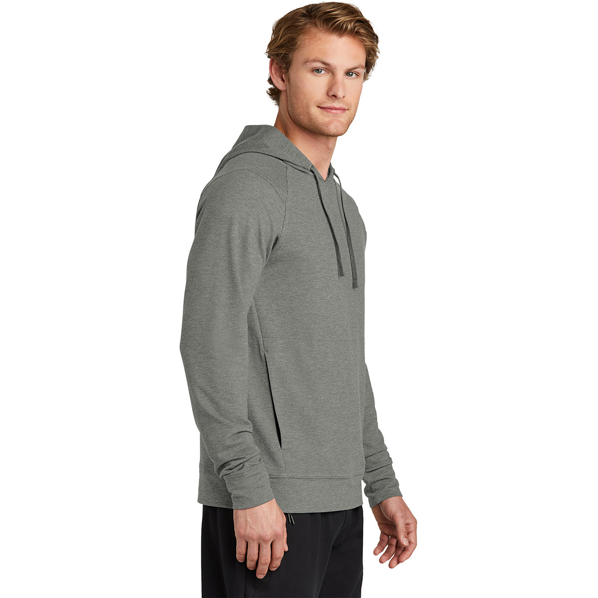 Sport-Tek Men's Light Grey Heather Sport-Wick Flex Fleece Pullover Hoodie - Image 6