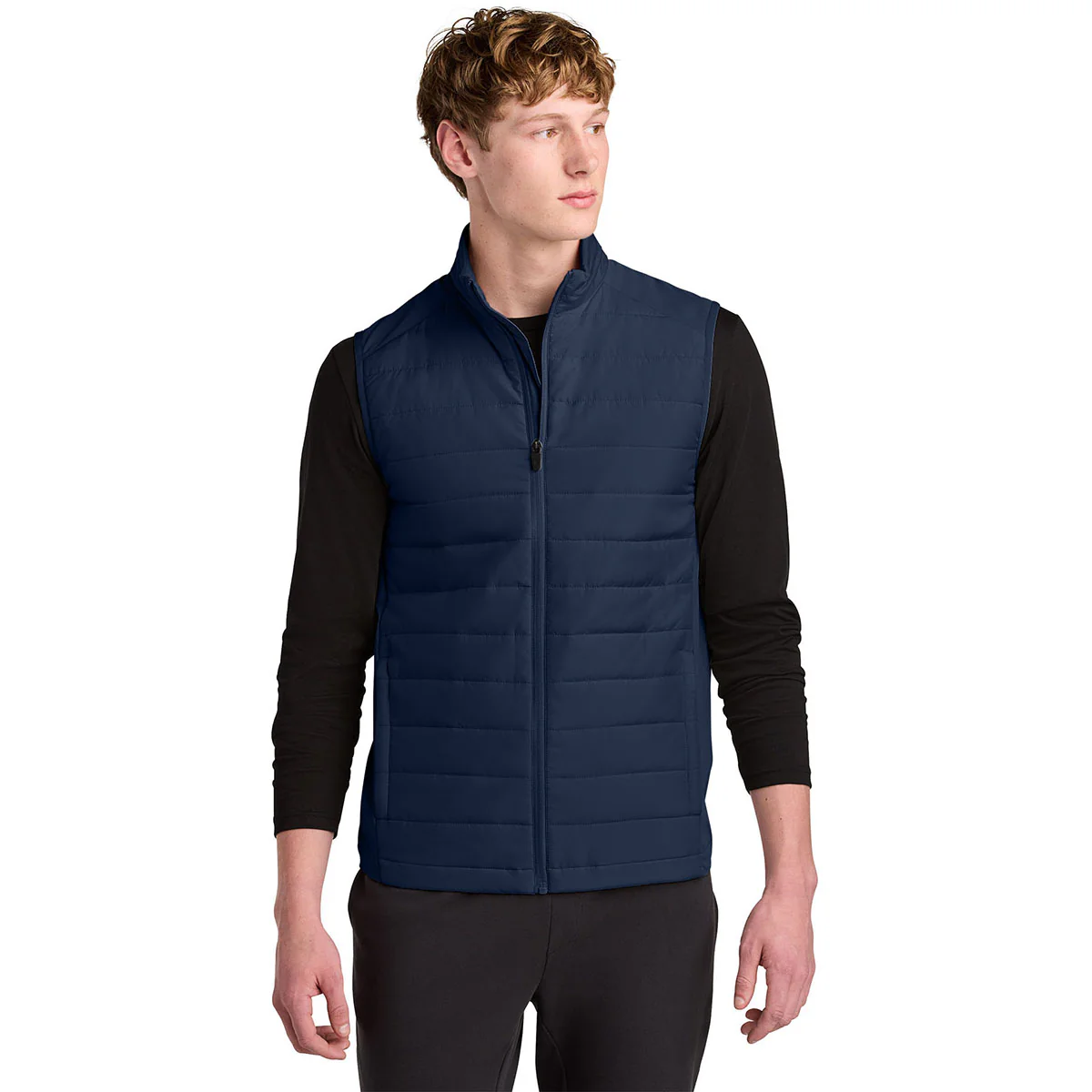 Sport-Tek Men's True Navy Teknical Hybrid Vest - Image 3