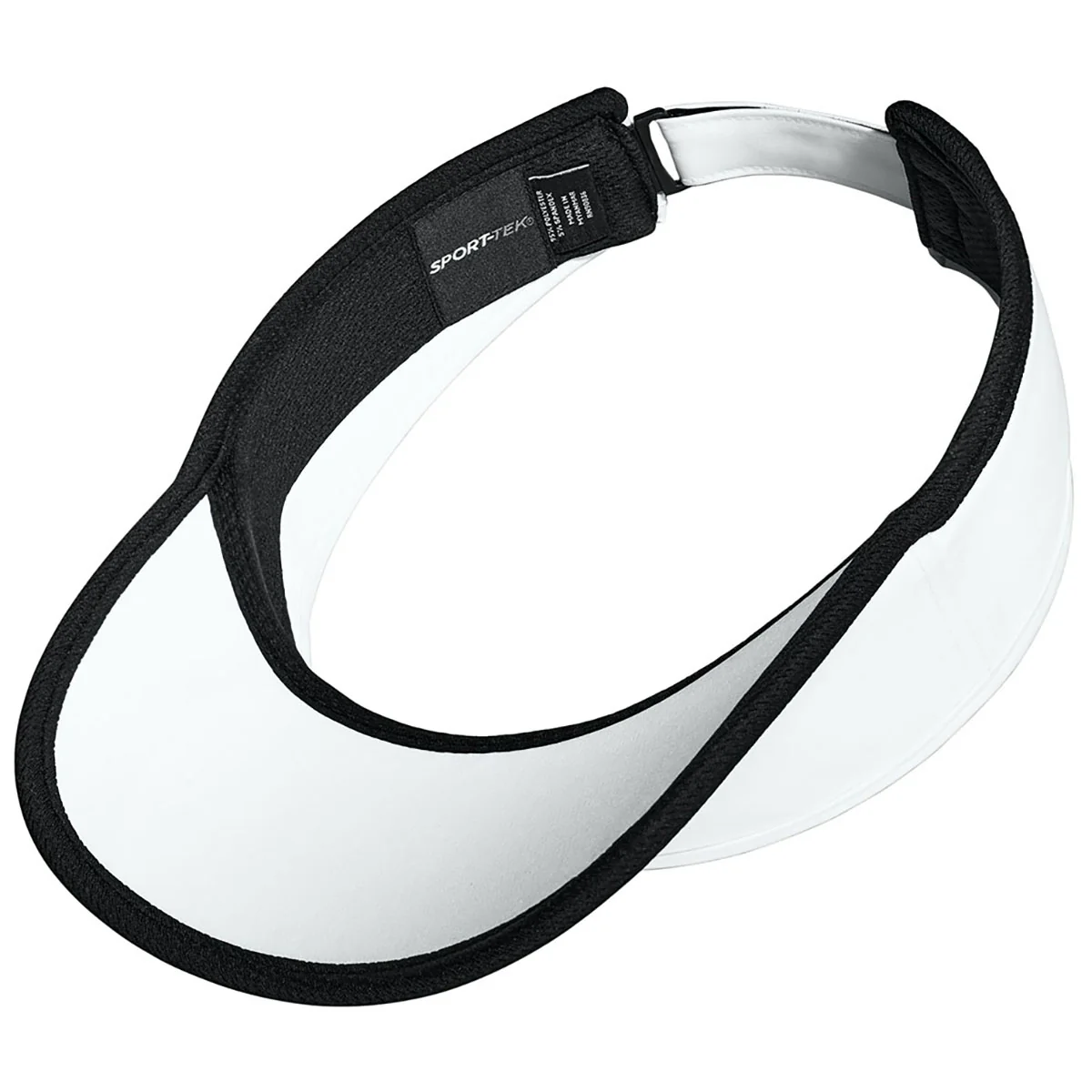 Sport-Tek White/Black Repeat Visor - Image 5
