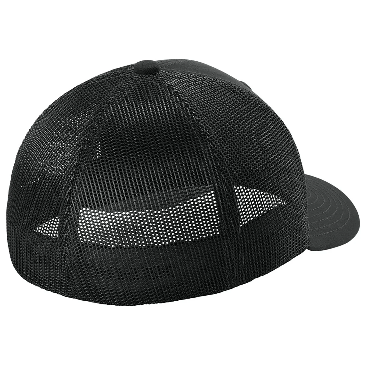 Sport-Tek Black/Black Stretch-Tek Mesh Back Cap - Image 3
