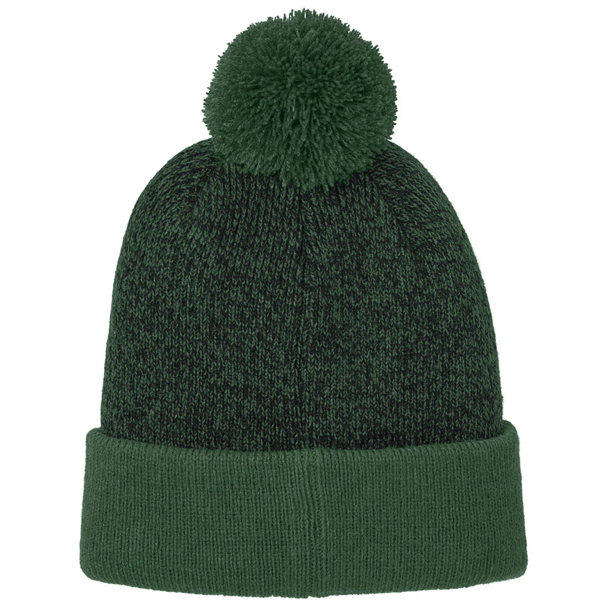 Sport-Tek Forest Green/Black Halftime Heather Pom Beanie - Image 2