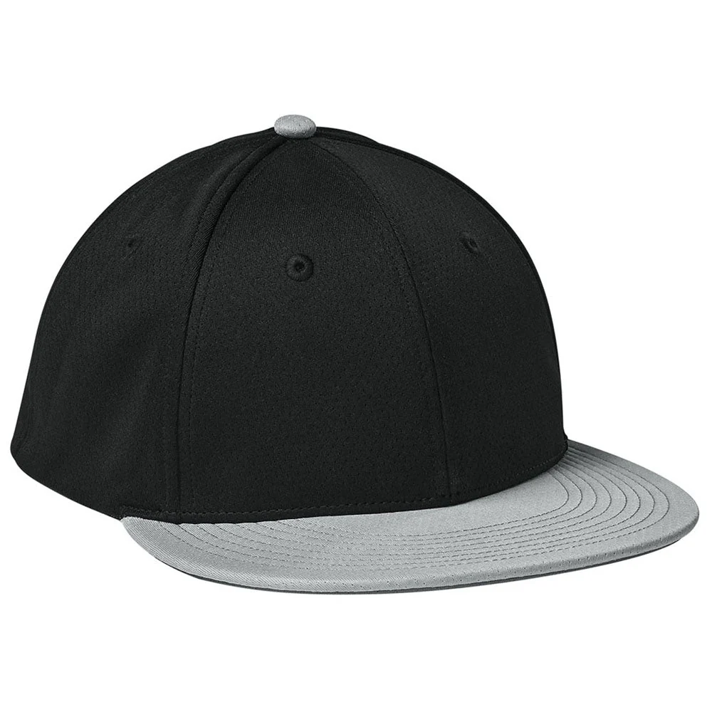 Sport-Tek Black/Silver/Black Impact Mesh Stretch-Tek Cap - Image 3