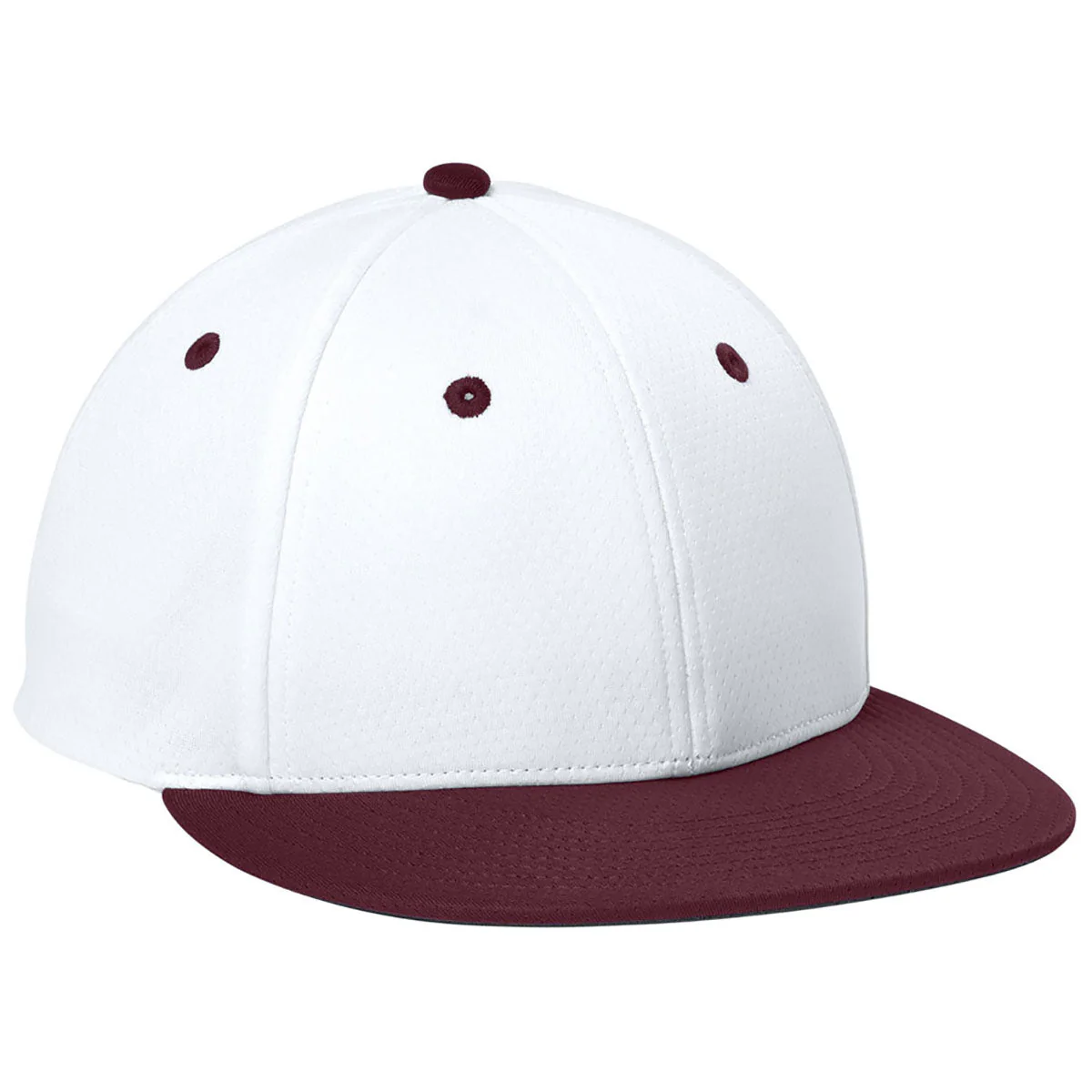Sport-Tek White/Maroon/White Impact Mesh Stretch-Tek Cap - Image 3