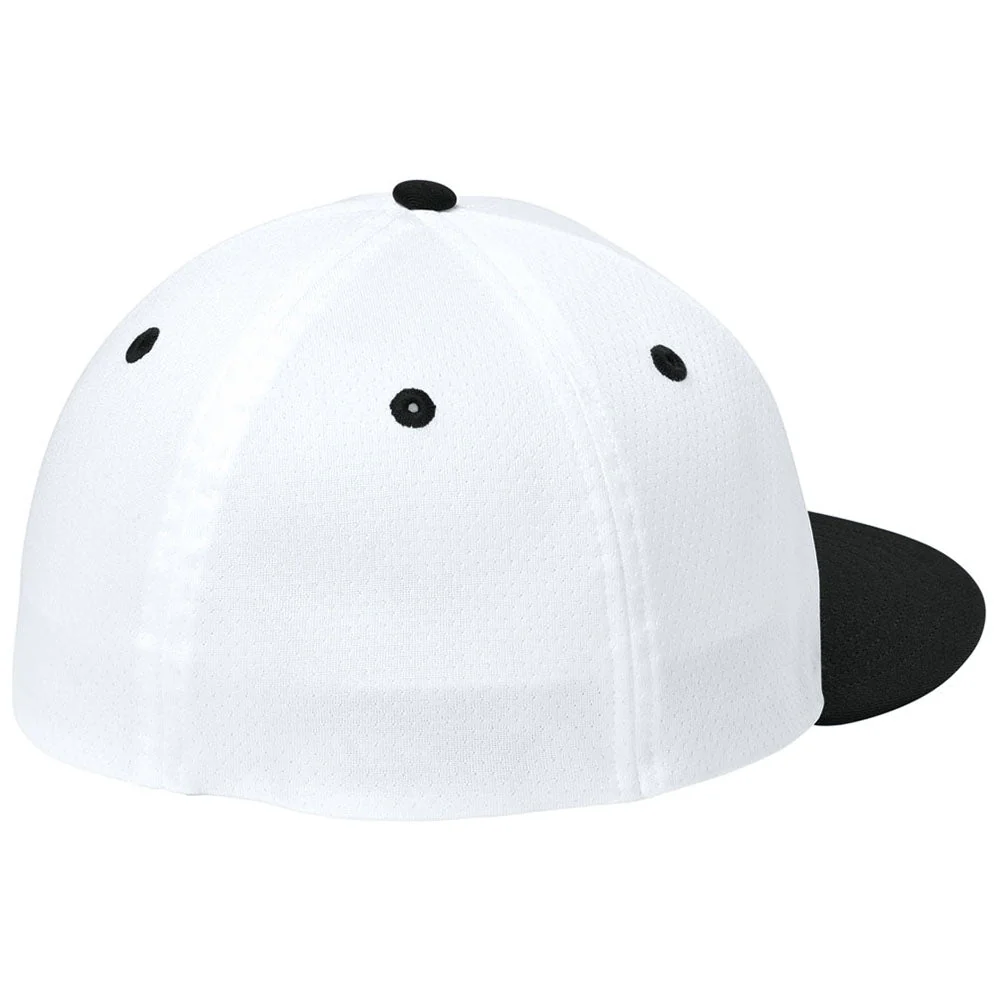 Sport-Tek White/Black/White Impact Mesh Stretch-Tek Cap - Image 2