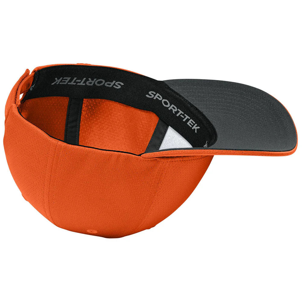 Sport-Tek Deep Orange Impact Mesh Stretch-Tek Adjustable Cap - Image 4