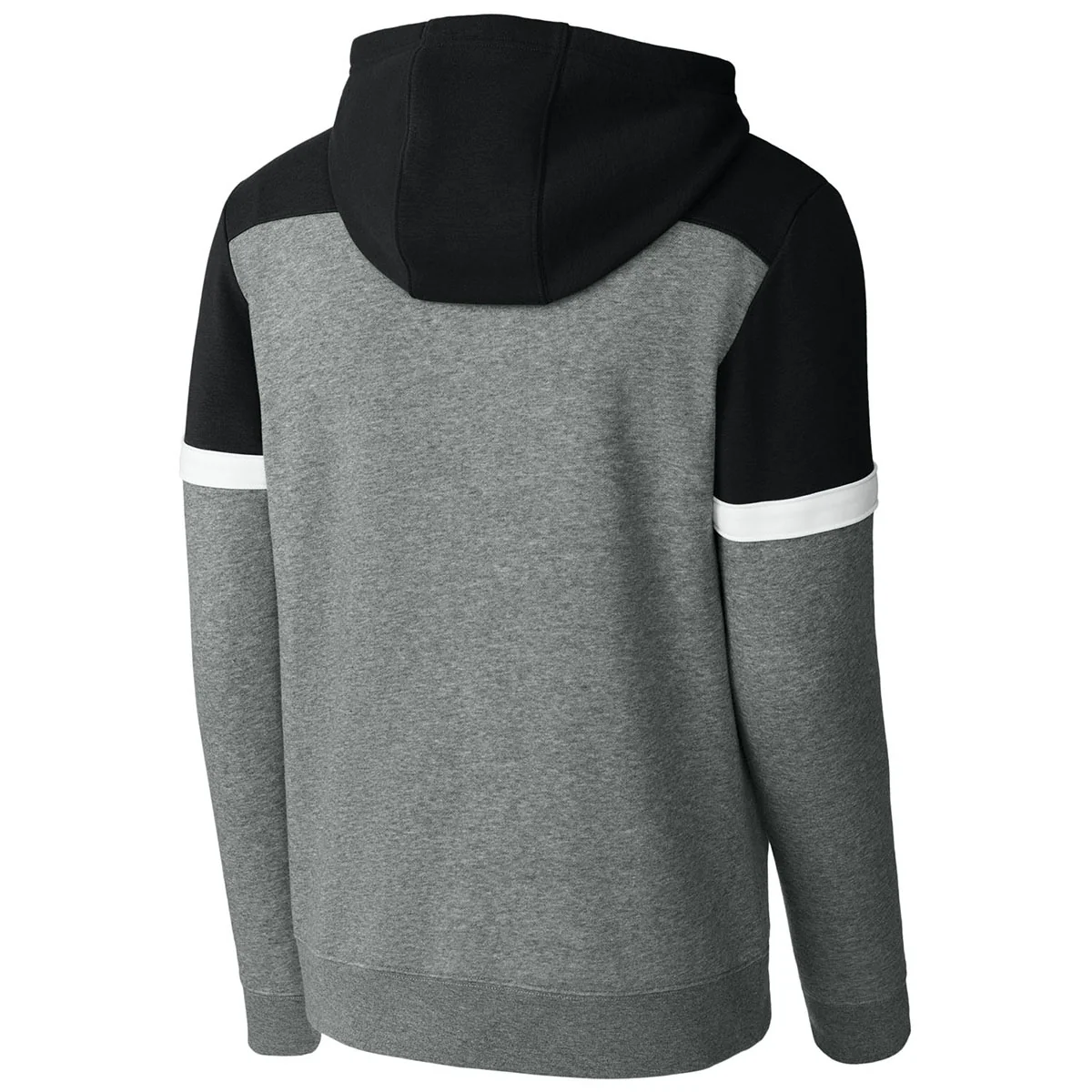 Sport-Tek Men's Black/Vintage Heather Drive Fleece Colorblock Hoodie - Image 2