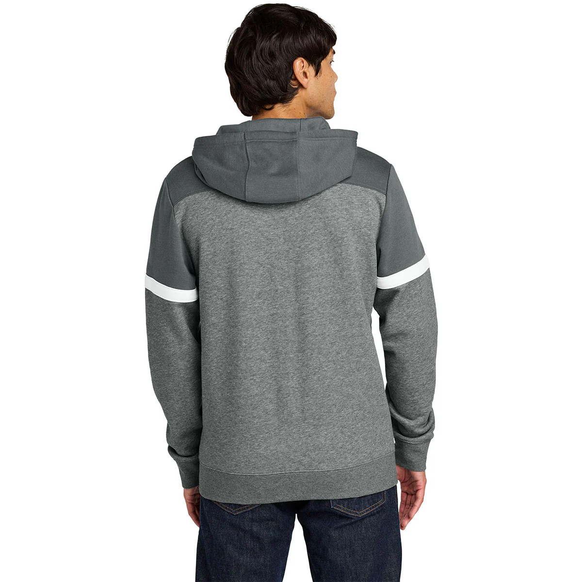 Sport-Tek Men's Dark Smoke Grey/Vintage Heather Drive Fleece Colorblock Hoodie - Image 4
