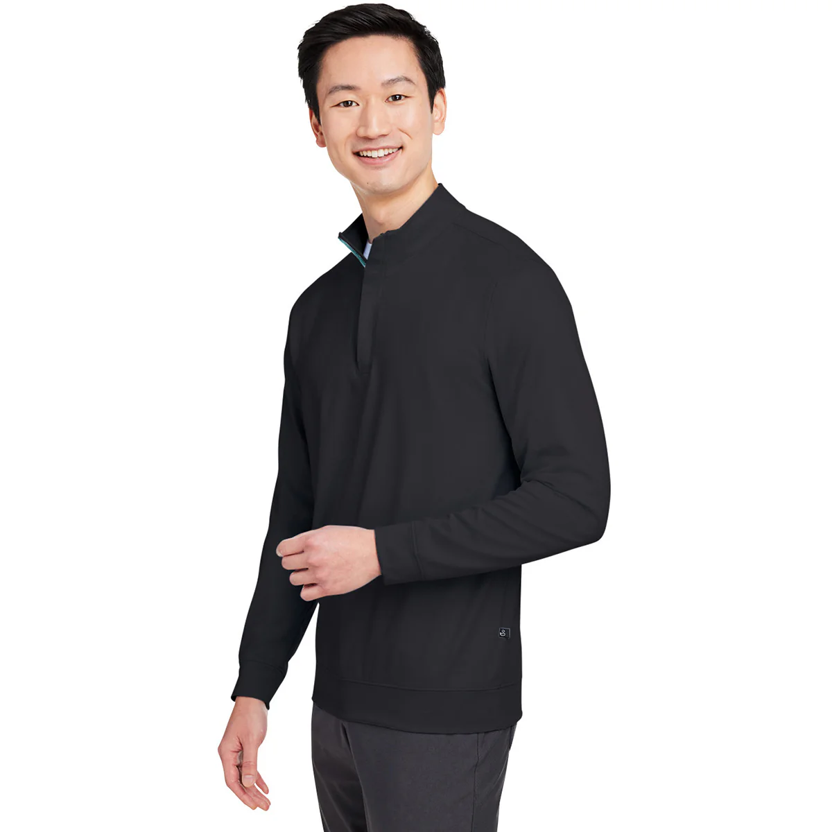 Swannies Golf Men's Black/Marine McKinnon Quarter Zip - Image 6