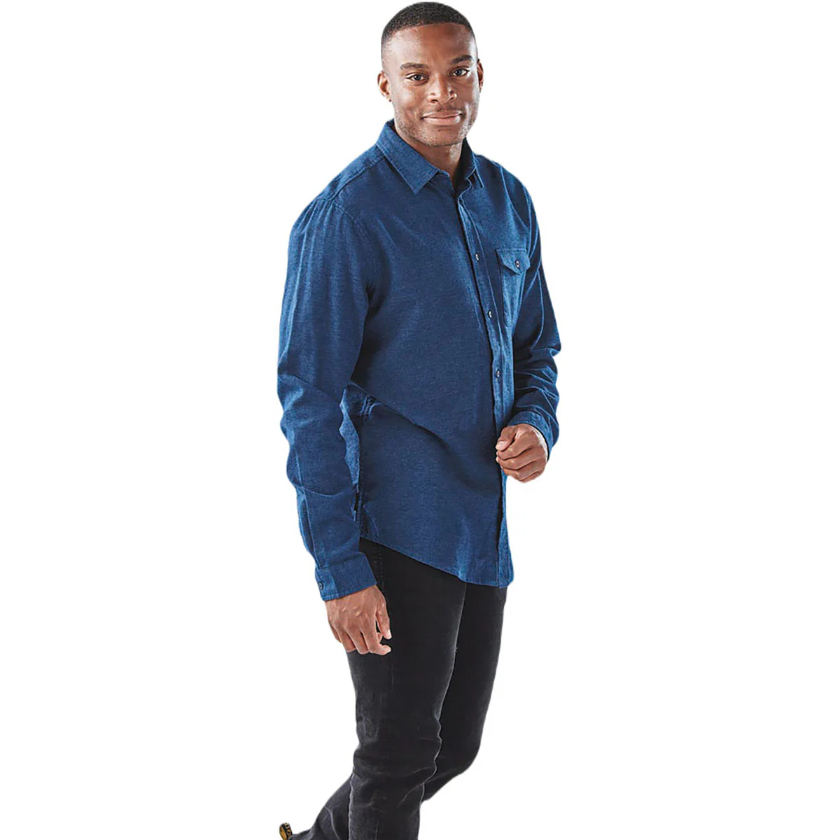 Stormtech Men's Indigo Dockyard Long Sleeve Twill Shirt - Image 5