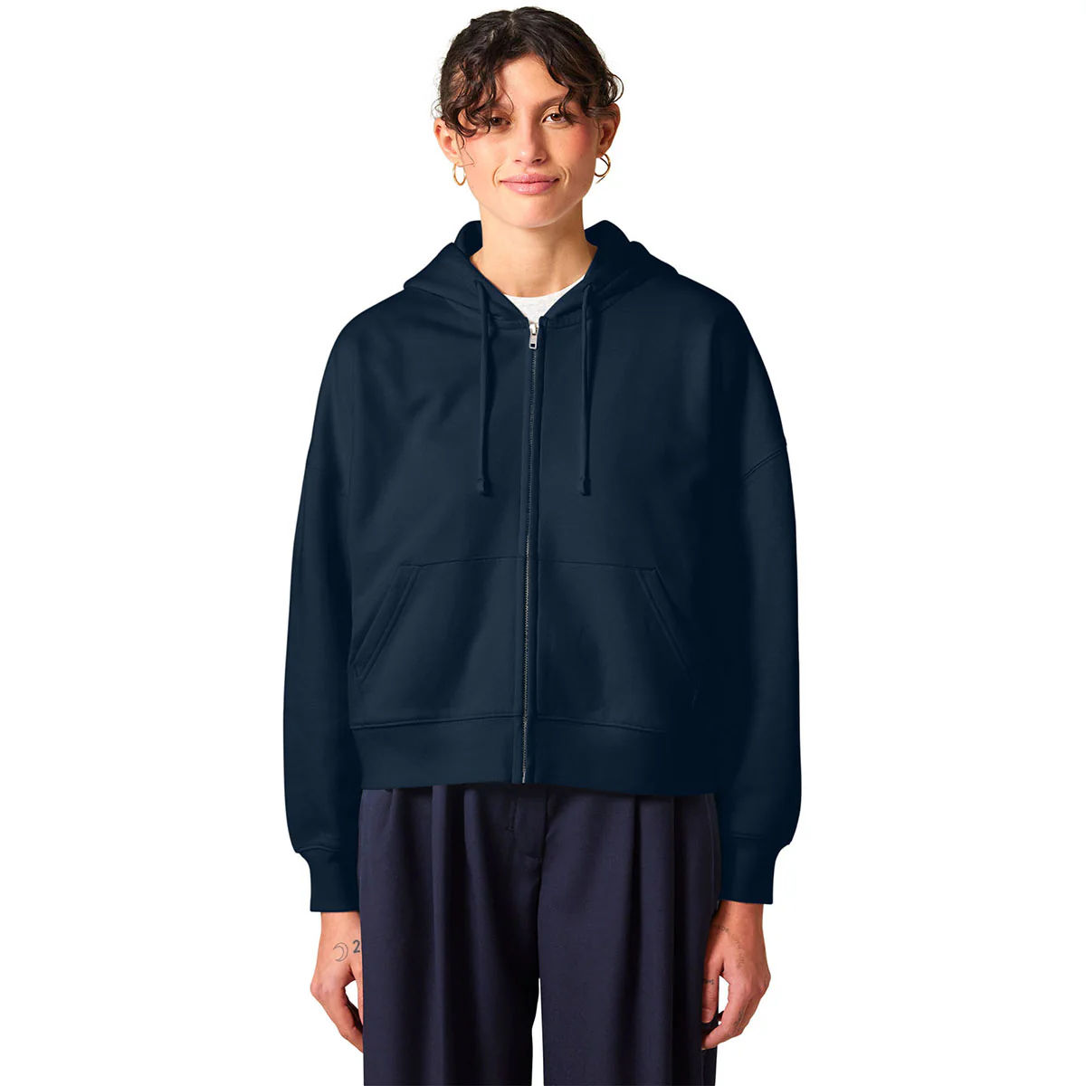 Stanley/Stella Women's French Navy Stella Ida Full-Zip Hooded Sweatshirt - Image 4