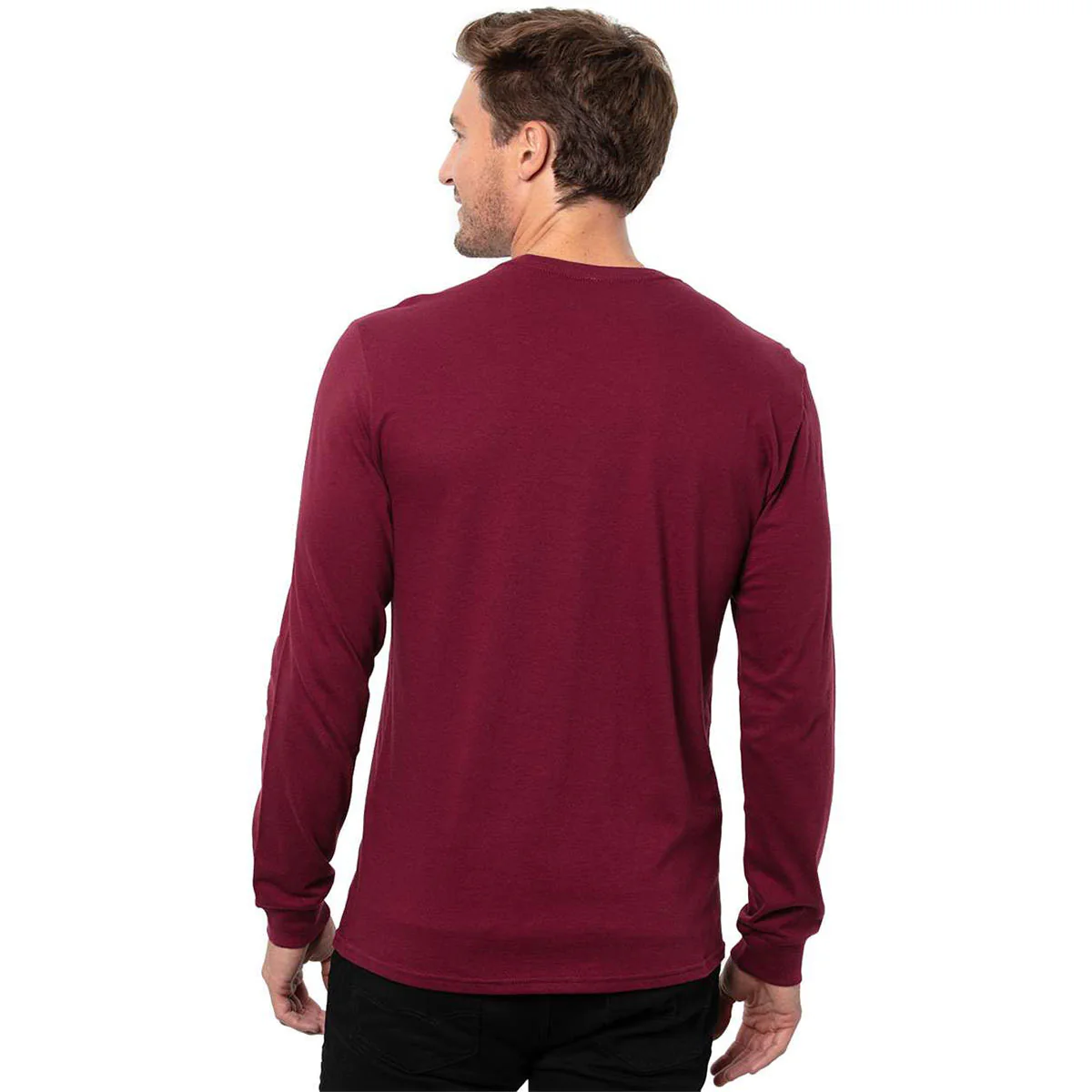 Threadfast Apparel Men's Maroon Epic Long Sleeve T-Shirt - Image 2