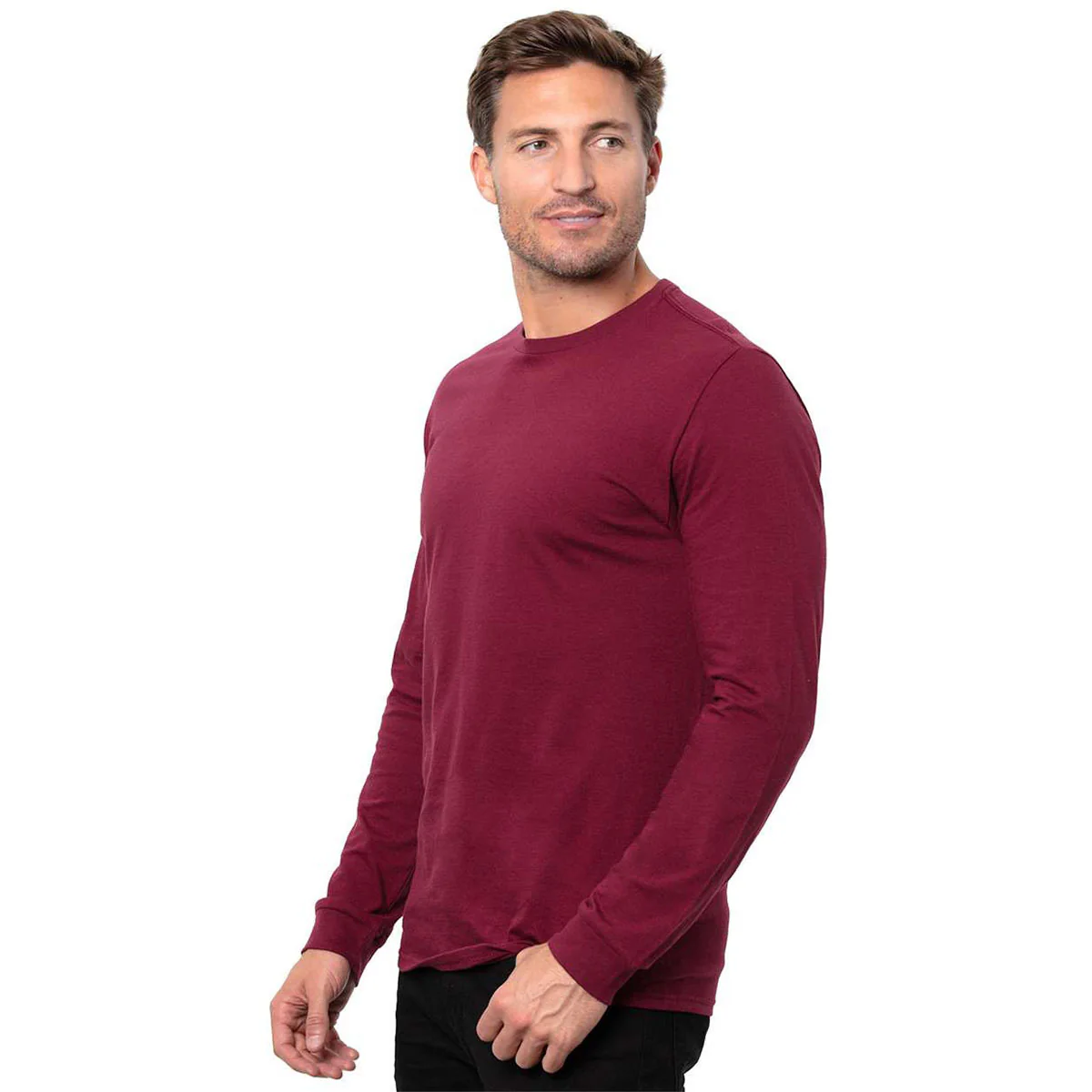 Threadfast Apparel Men's Maroon Epic Long Sleeve T-Shirt - Image 3