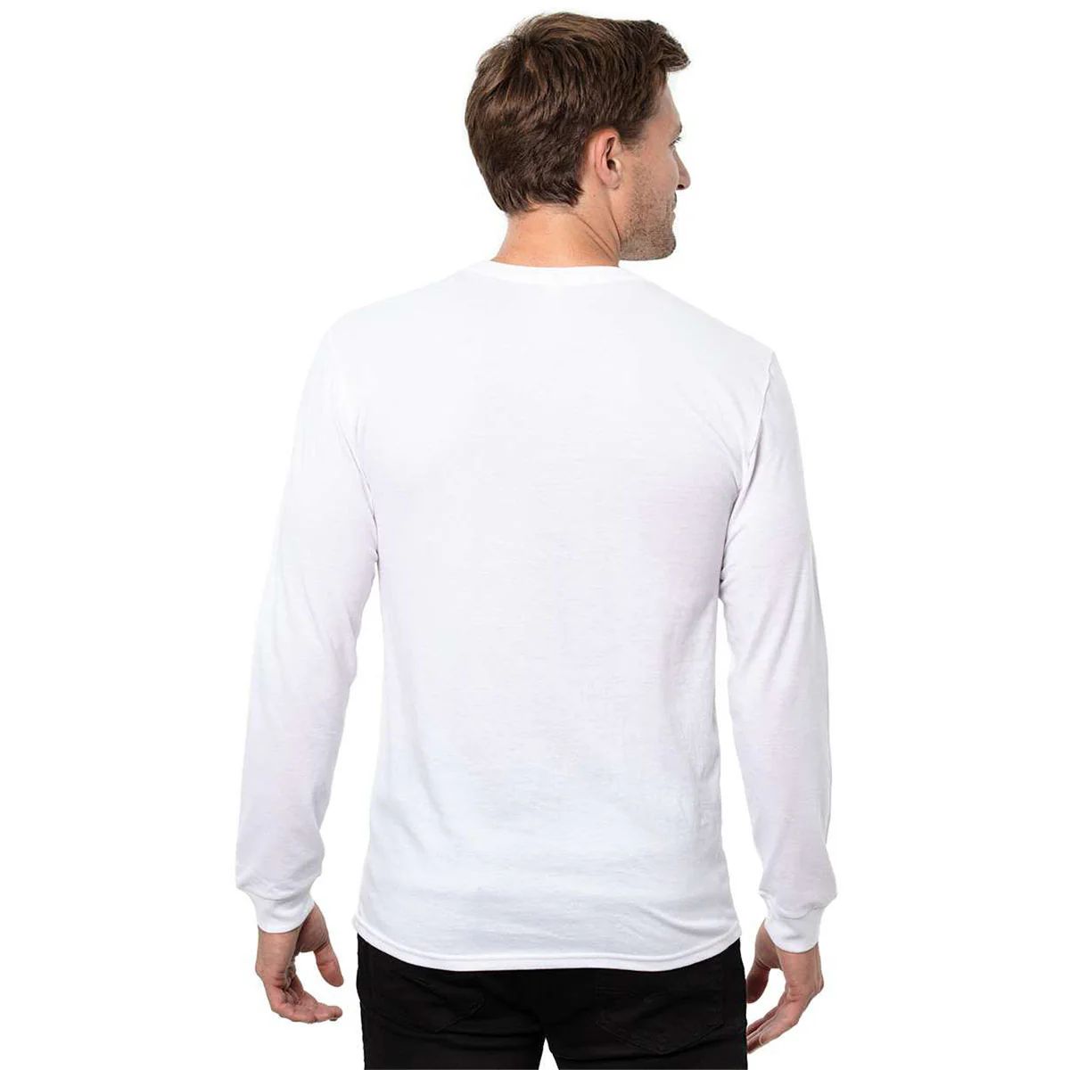 Threadfast Apparel Men's White Epic Long Sleeve T-Shirt - Image 2
