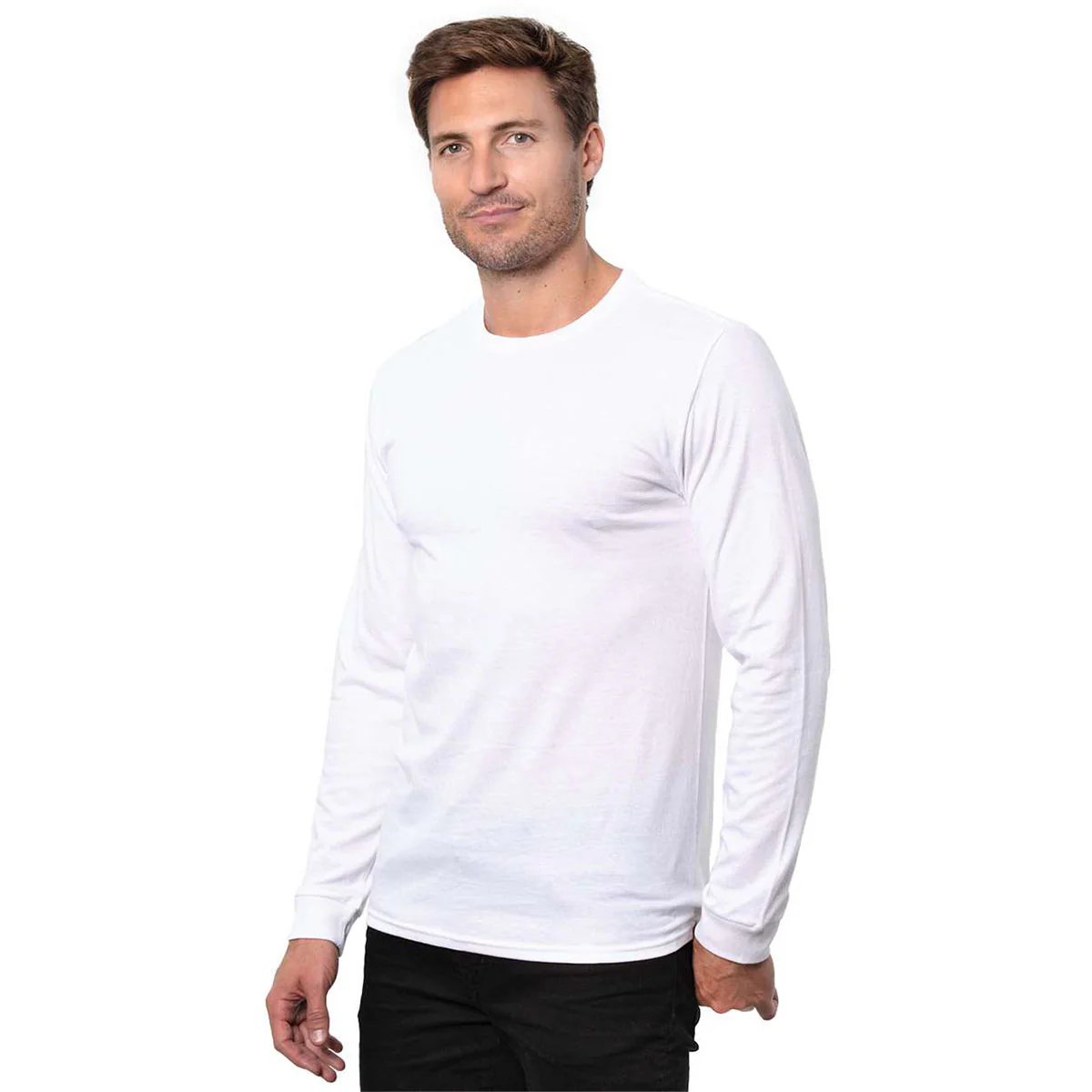 Threadfast Apparel Men's White Epic Long Sleeve T-Shirt - Image 3