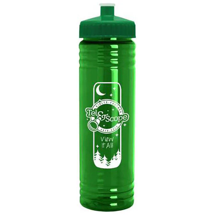 Garyline Transparent Green Slim Fit Bottle with Push-Pull Lid - 24 oz.