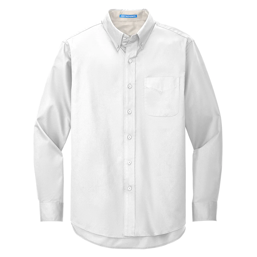 Port Authority Men's White/Light Stone Tall Long Sleeve Easy Care Shirt