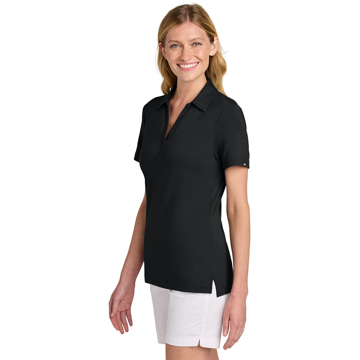 TravisMathew Women's Black Glenview Solid Polo - Image 5