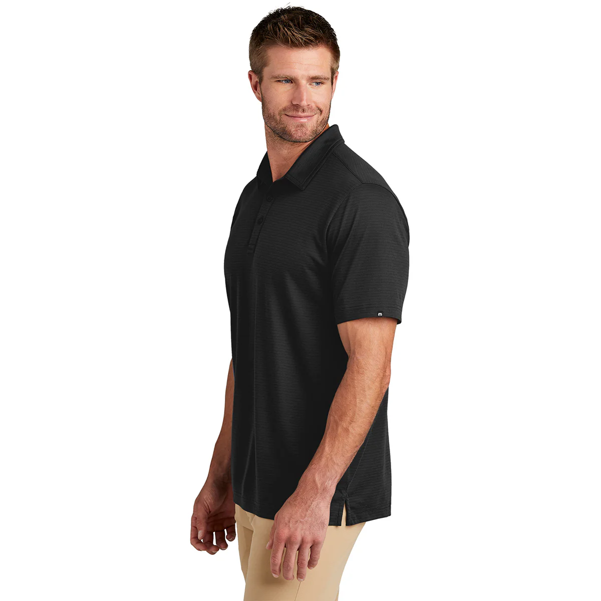 TravisMathew Men's Black Bayfront Solid Polo - Image 5