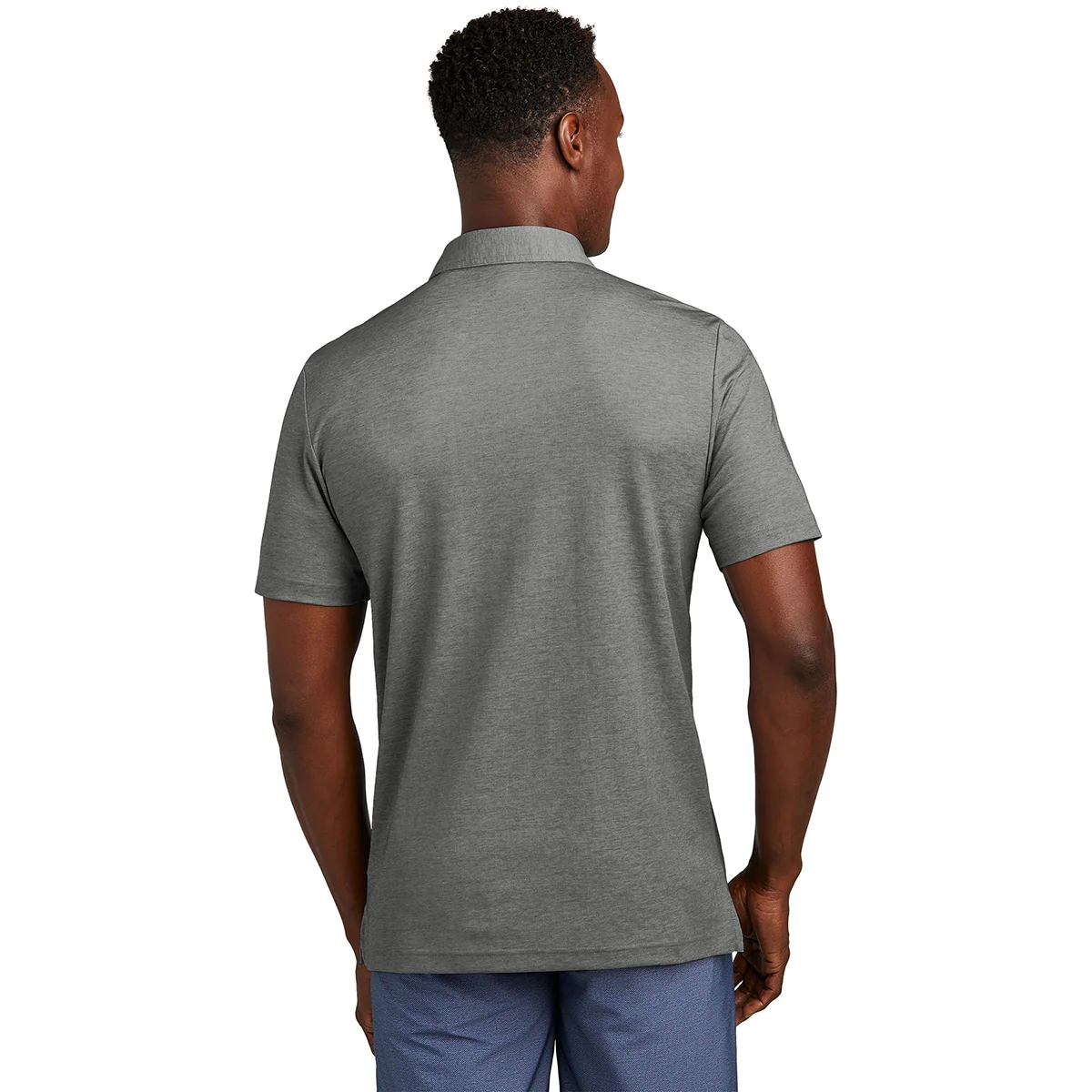 TravisMathew Men's Quiet Shade Grey Heather Oceanside Heather Pocket Polo - Image 4