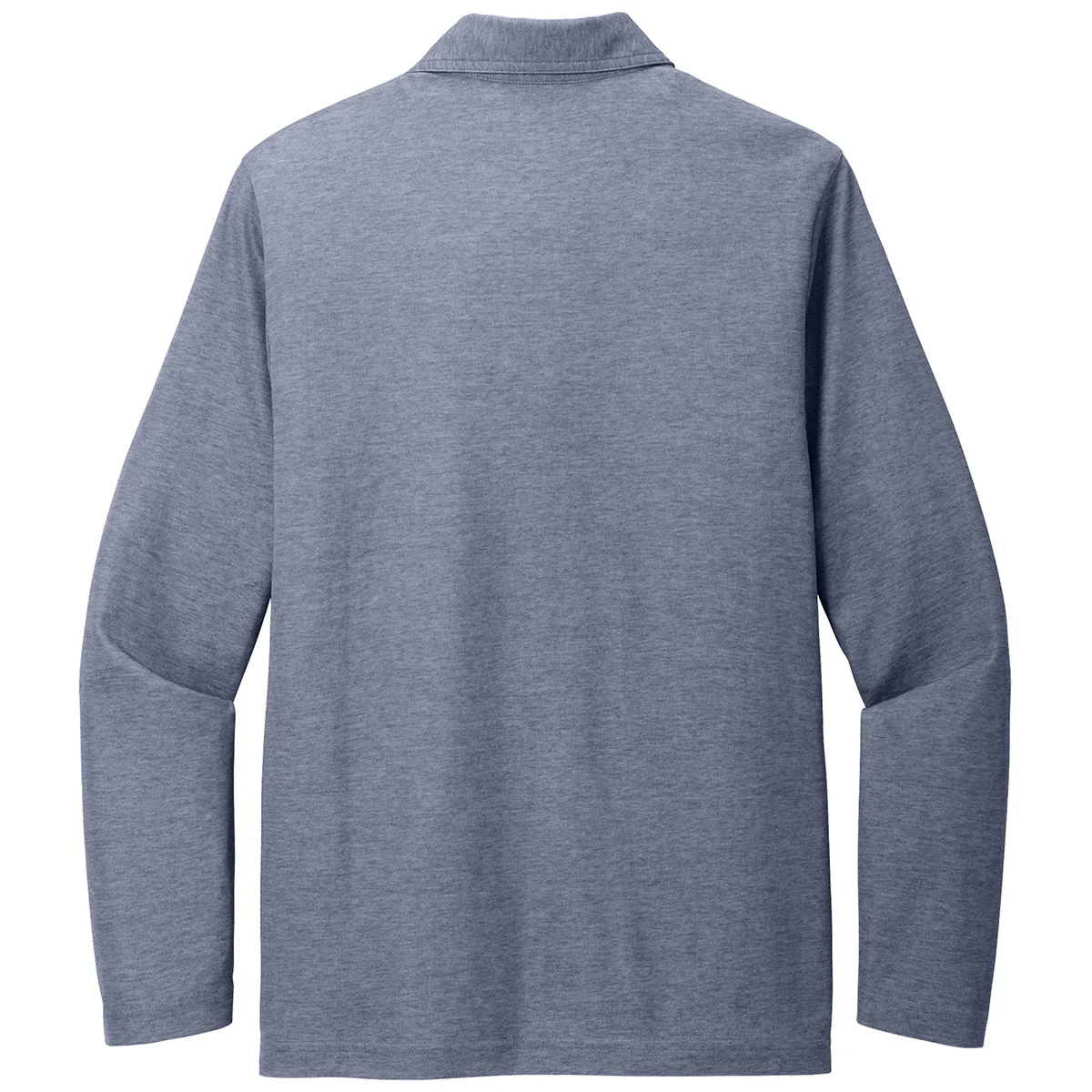 TravisMathew Men's Blue Nights Heather Oceanside Heather Long Sleeve Polo - Image 2