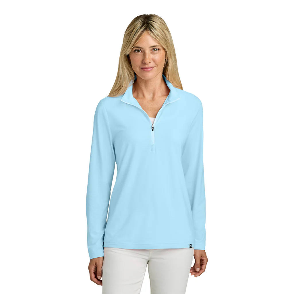 TravisMathew Women's Dream Blue Crestview 1/4-Zip - Image 3