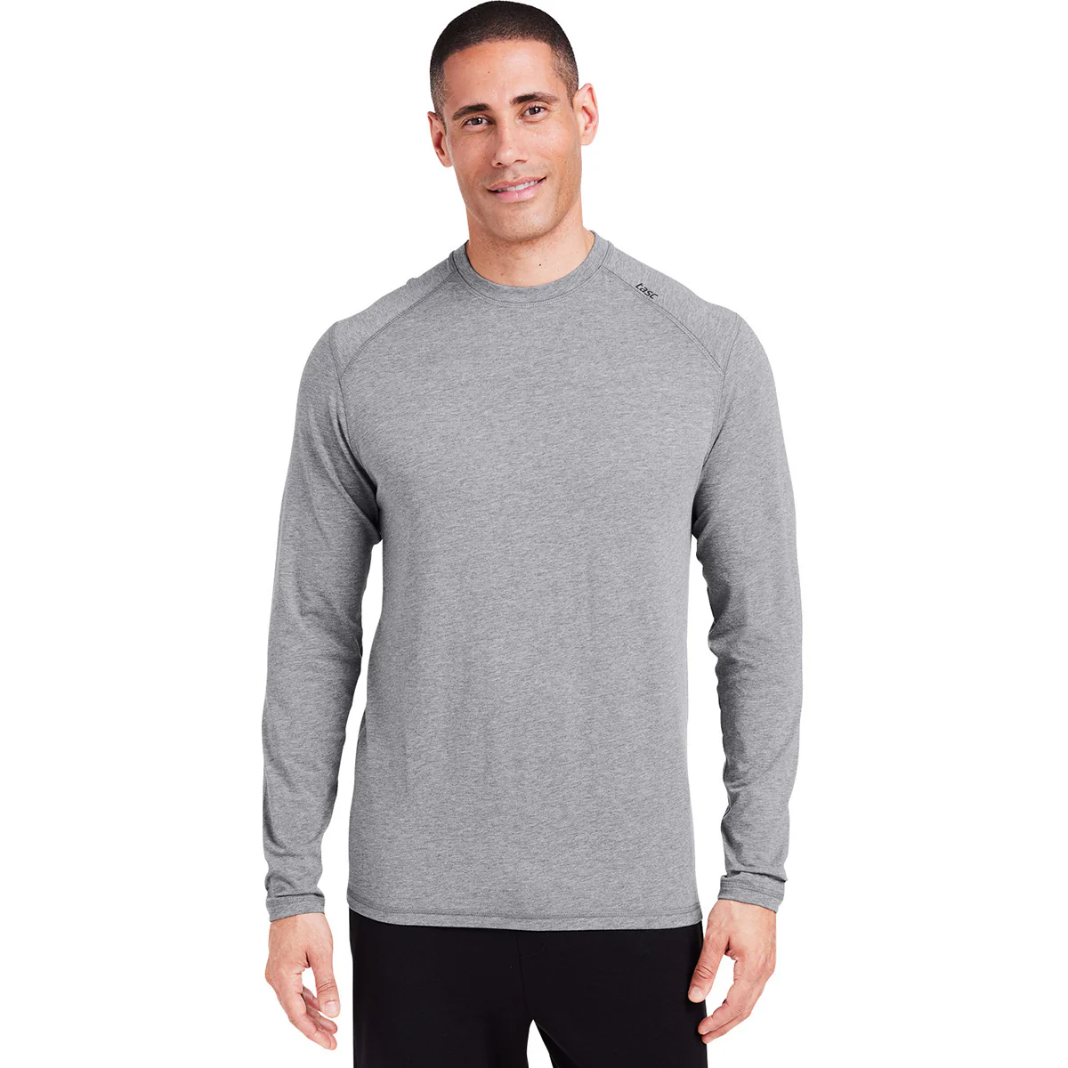 tasc Men's Heather Grey Carrollton Fitness Long-Sleeve T-Shirt - Image 4