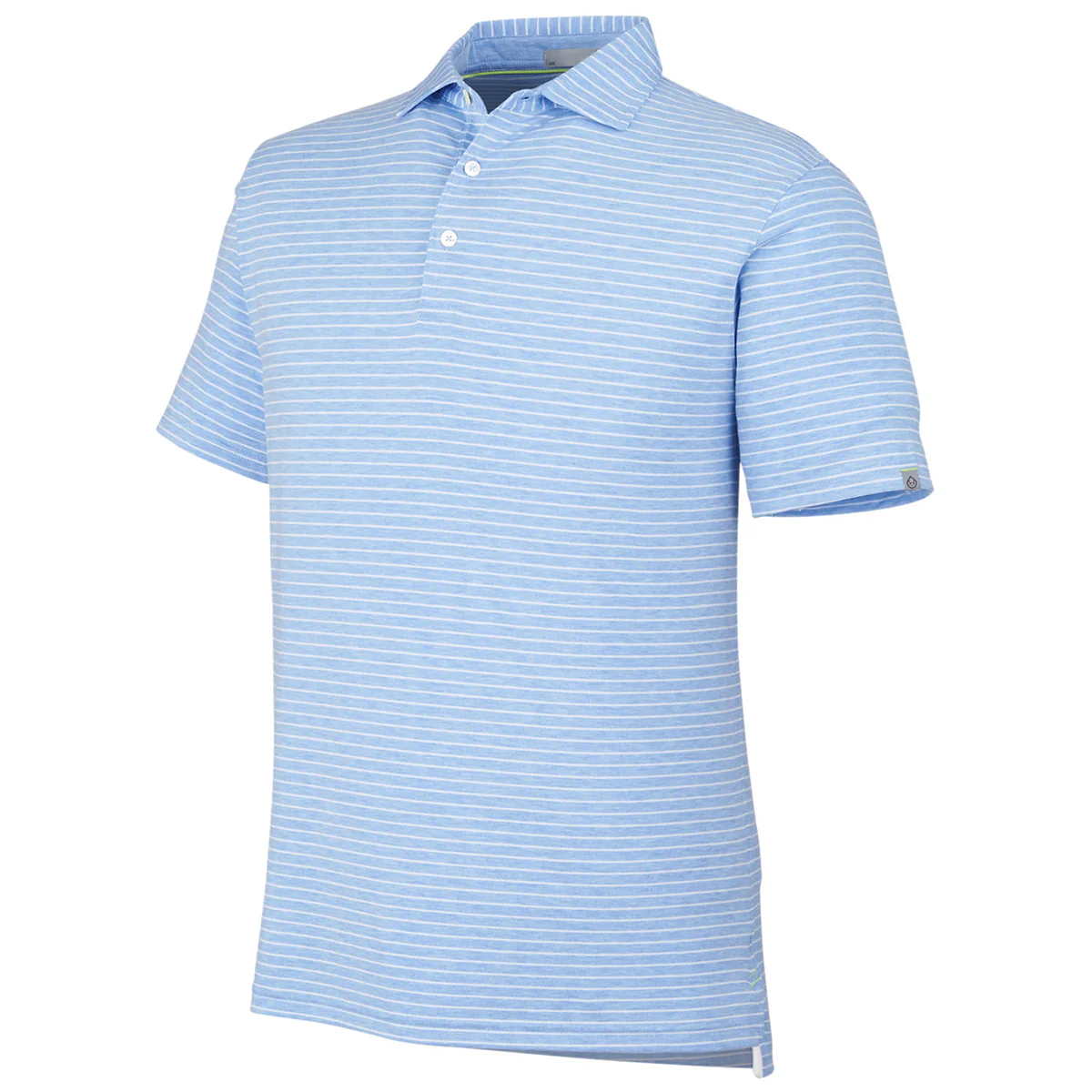 tasc Men's Polar Heather/White Cloud Lightweight Polo Brookline Stripe - Image 3