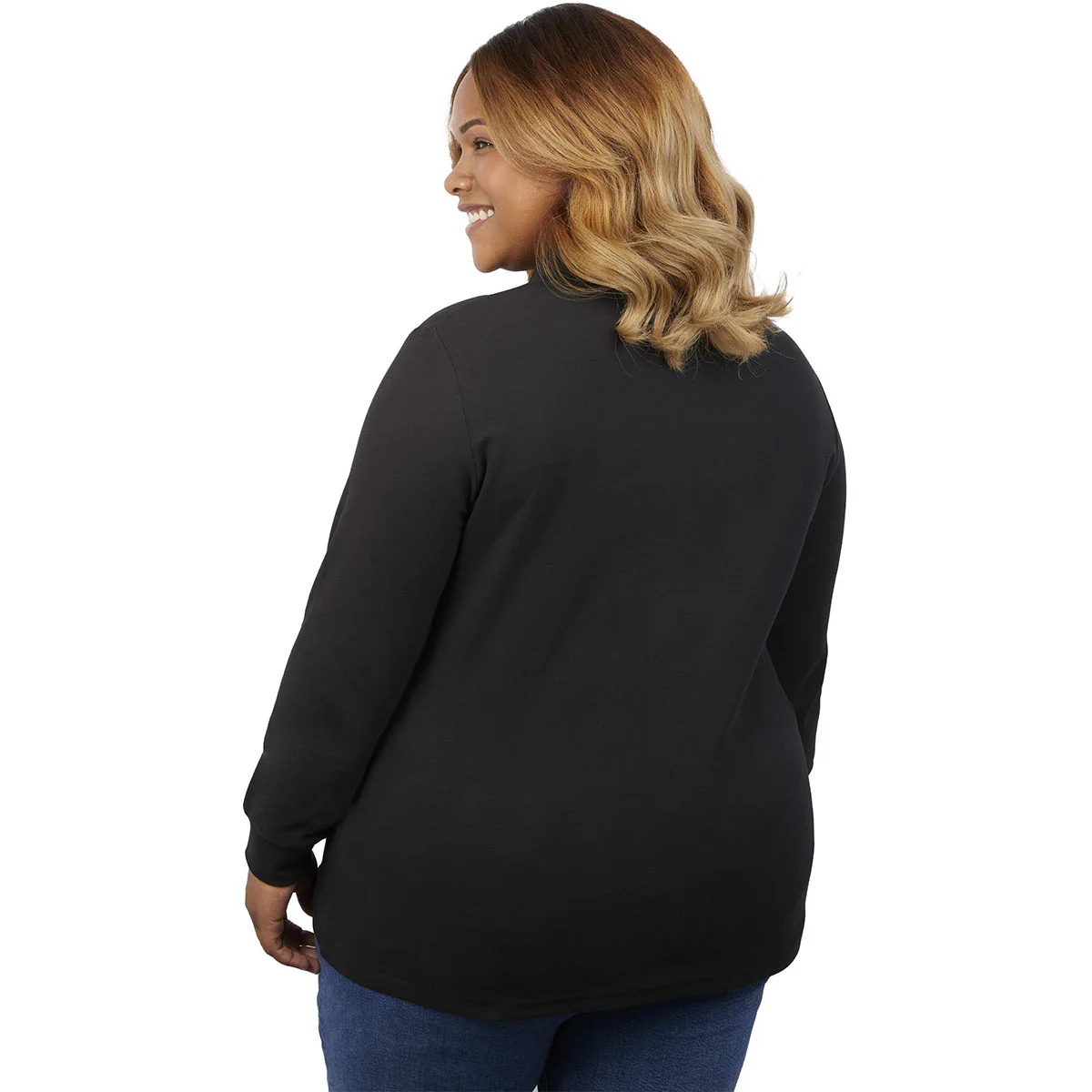 Elevate Women's Black Palo Long Sleeve 100% Cotton Pique Polo - Image 3