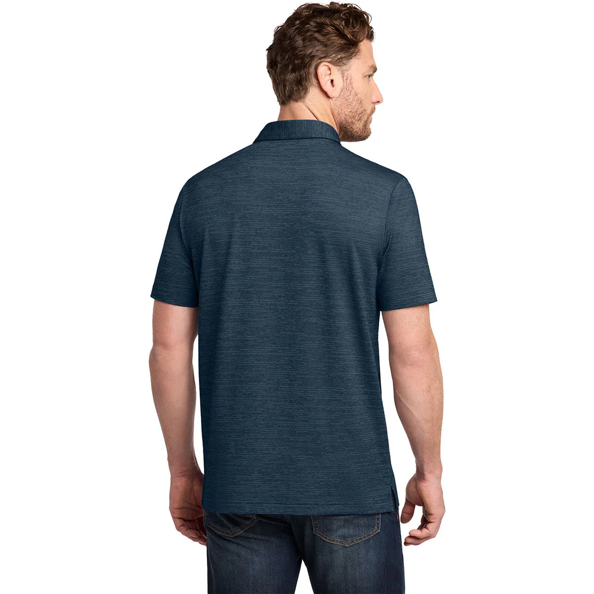 TravisMathew Men's Vintage Indigo Heather Crestview Polo - Image 4