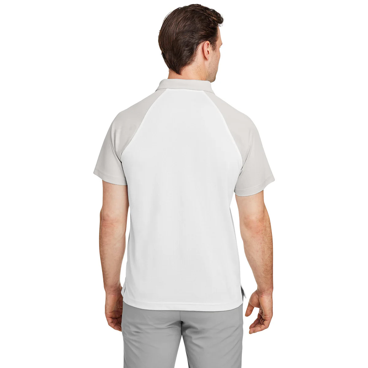 Team 365 Men's White/Sport Silver Command Snag-Protection Colorblock Polo - Image 5