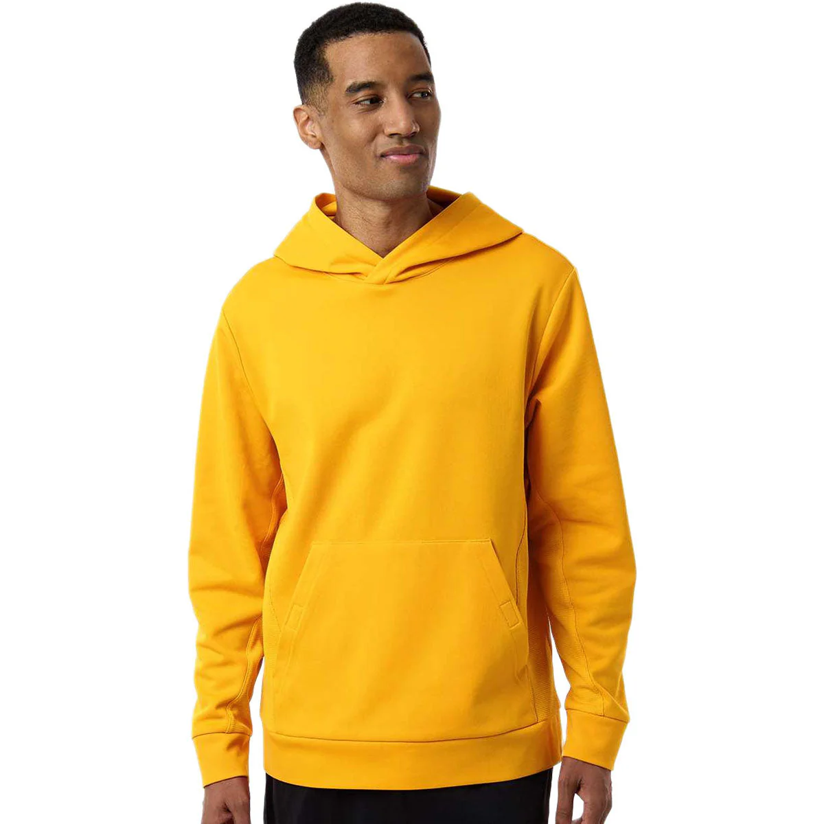 Team 365 Unisex Sport Athletic Gold Squad Hooded Tech Fleece Pullover - Image 3