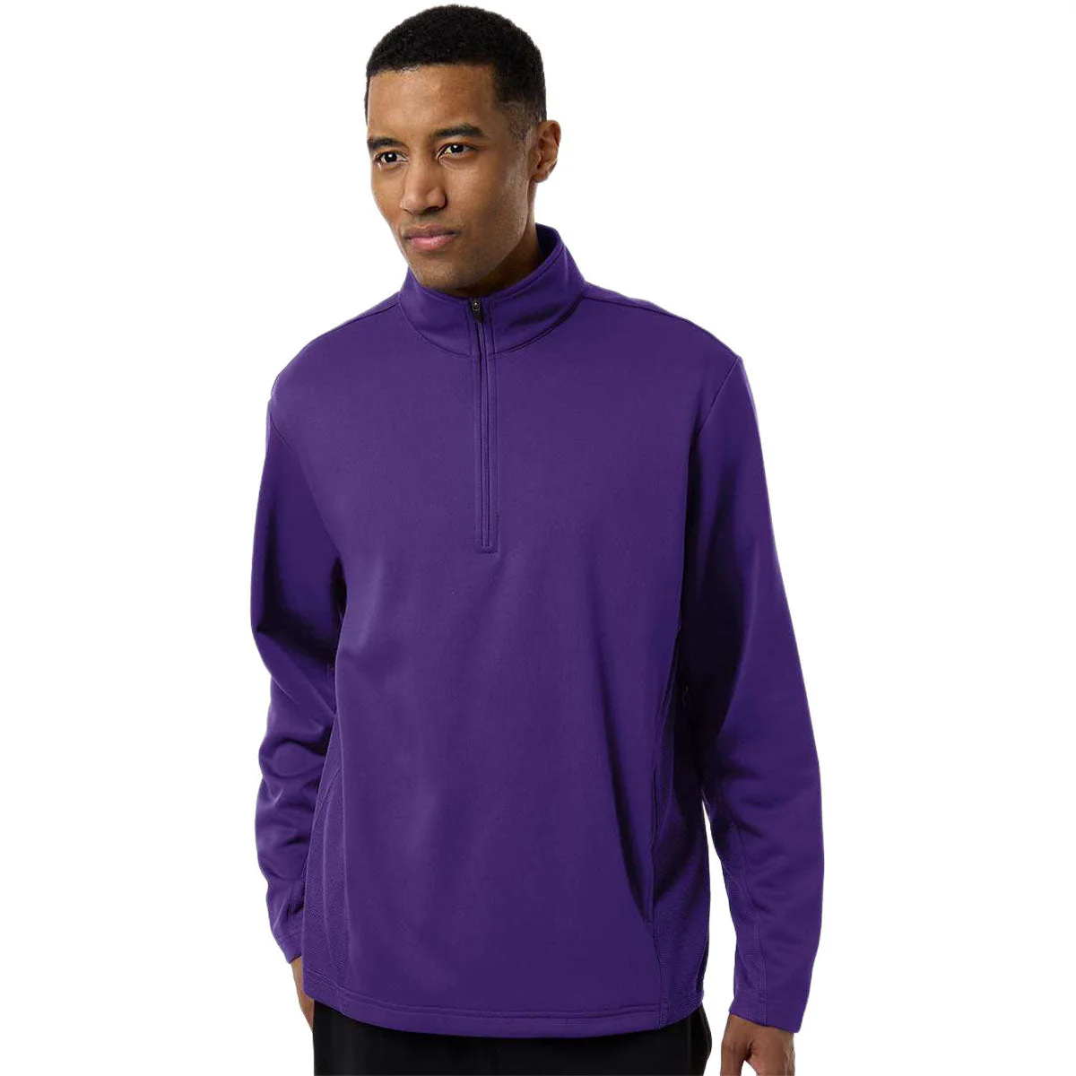 Team 365 Unisex Sport Purple Squad Cadet Quarter-Zip Tech Fleece Pullover - Image 3
