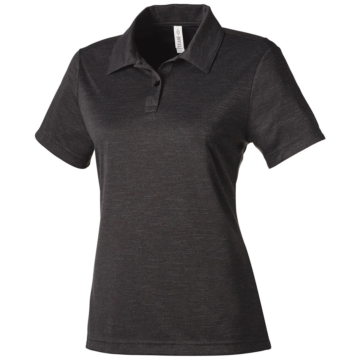Team 365 Women's Black Heather Zone Sonic Heather Performance Polo - Image 3