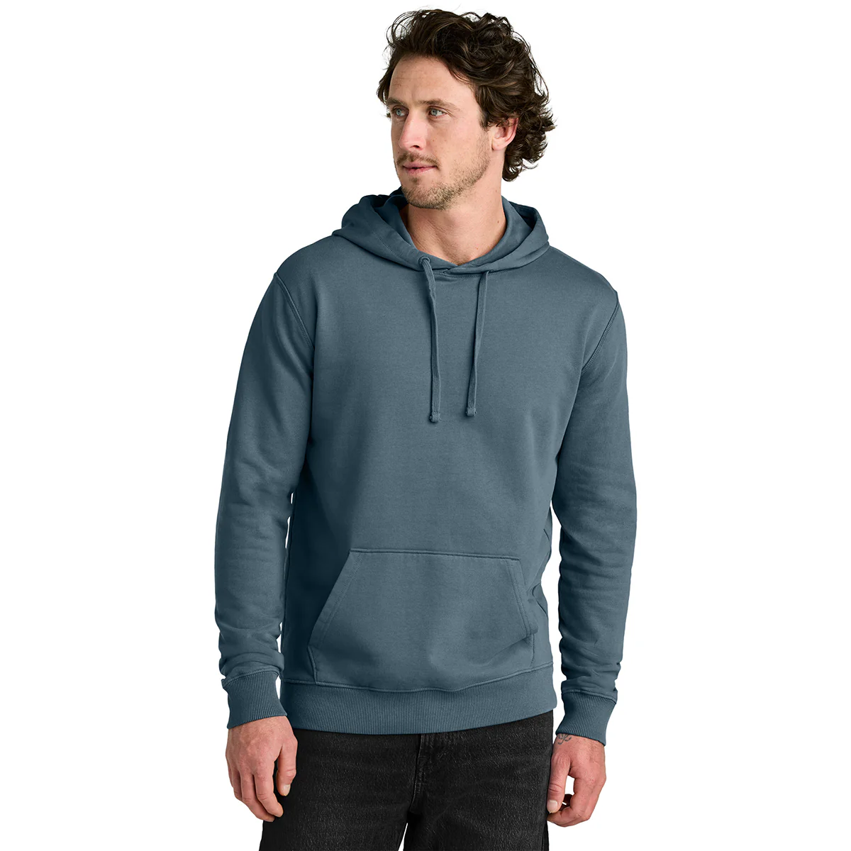 tentree Men's Vintage Blue Organic Cotton Fleece Classic Hoodie - Image 3
