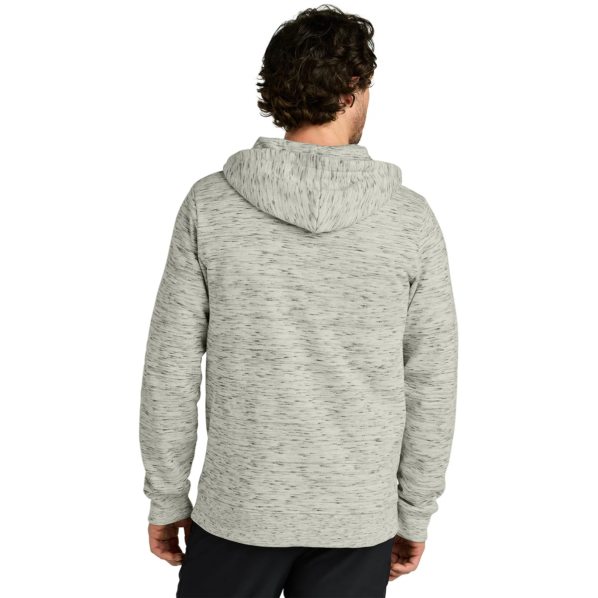 tentree Men's Hi Rise Grey Space Dye Space Dye Fleece Full-Zip Hoodie - Image 4