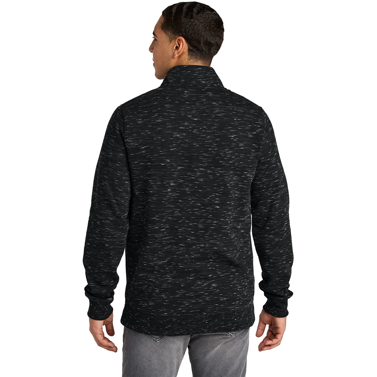 tentree Men's Meteorite Black Space Dye Space Dye Fleece 1/4-Zip - Image 4