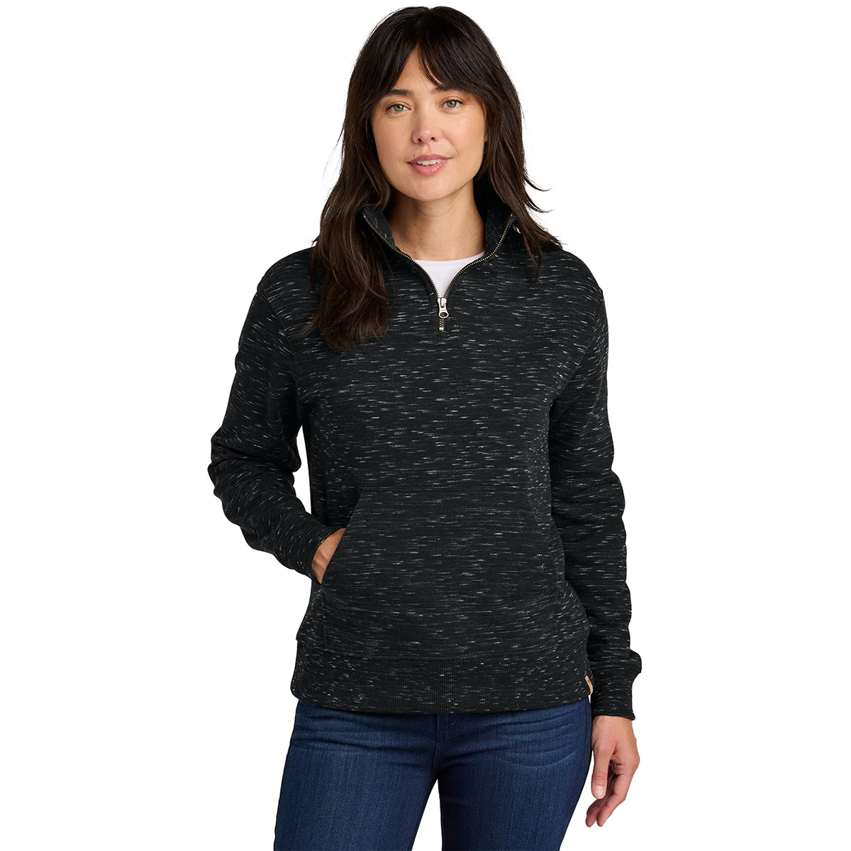 tentree Women's Meteorite Black Space Dye Space Dye Fleece 1/4-Zip - Image 3