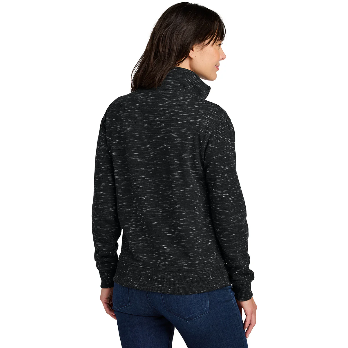 tentree Women's Meteorite Black Space Dye Space Dye Fleece 1/4-Zip - Image 4