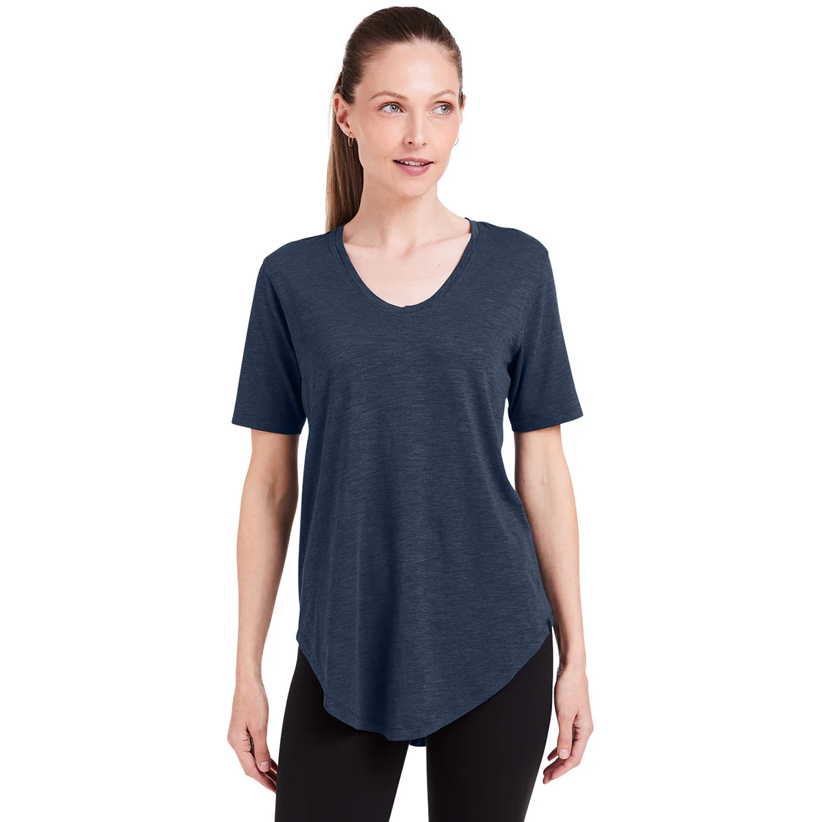 tasc Women's Classic Navy Longline T-Shirt - Image 4