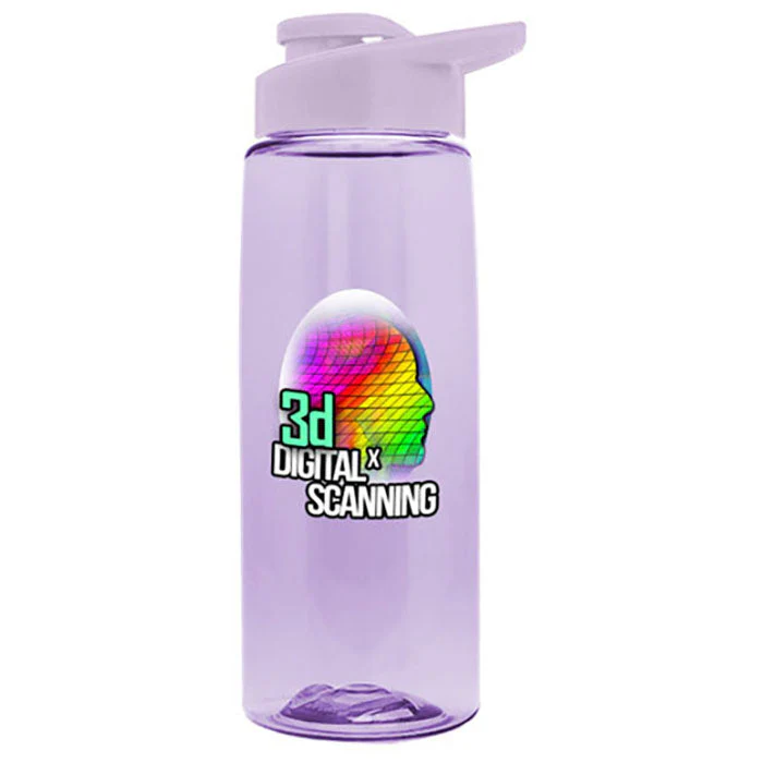 Garyline Transparent Lilac Flair Tritan Bottle with Drink-Thru Lid - 26 oz.